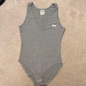 PINK Victoria's Secret Heather Gray Bodysuit